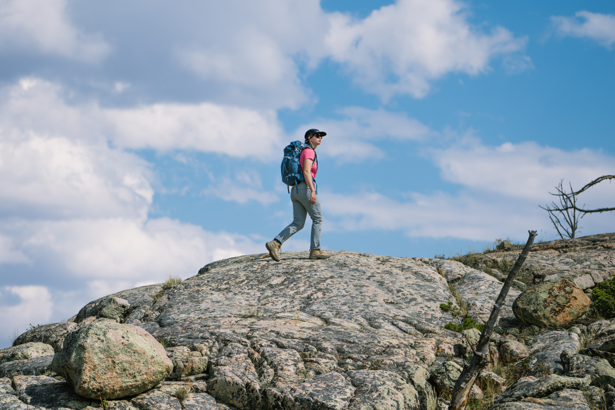 Waterproof Hiking Boots (hiking across rock)