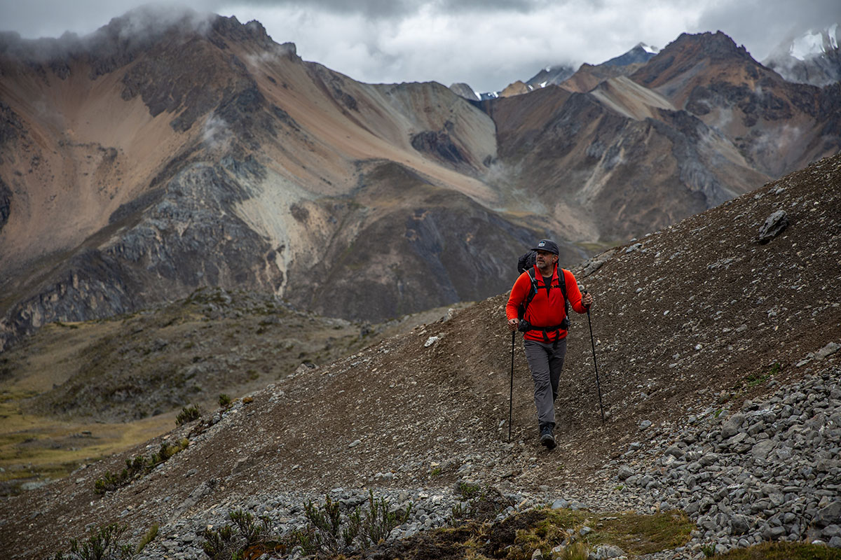 Waterproof Hiking Boots (hiking on mountainous trail)