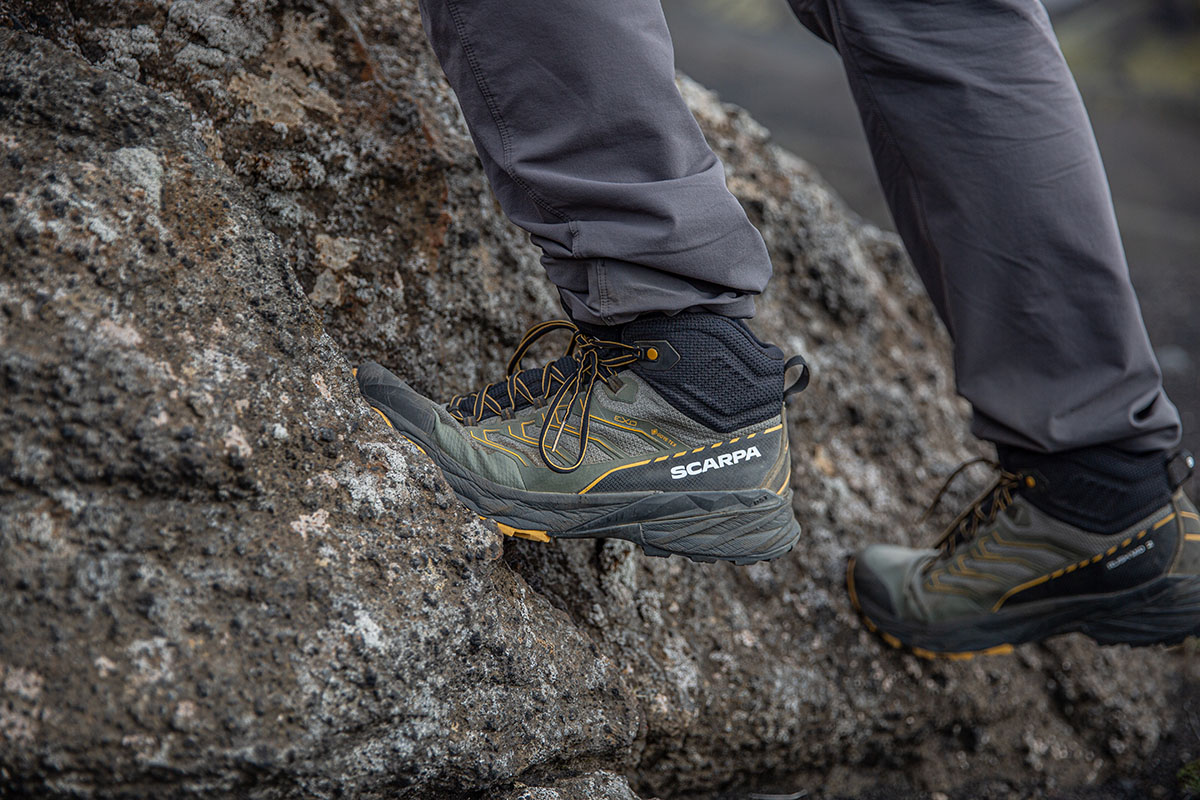 Waterproof Hiking Boots (smeaing in Scarpa Rush 2 Mid GTX)