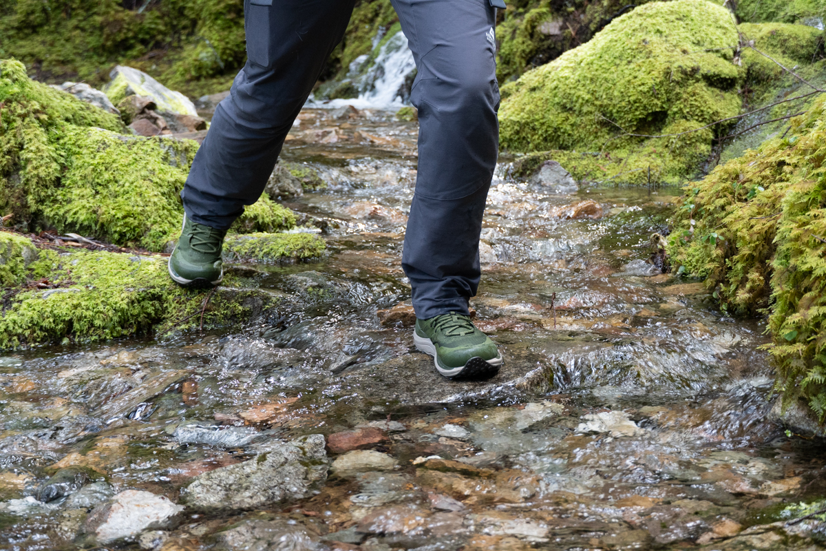 Waterproof Hiking Boots (step onto submerged rock)