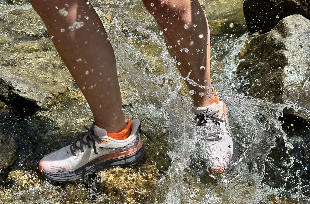 hoka challenger 7 GTX - crossing the creek waterproof hiking shoes