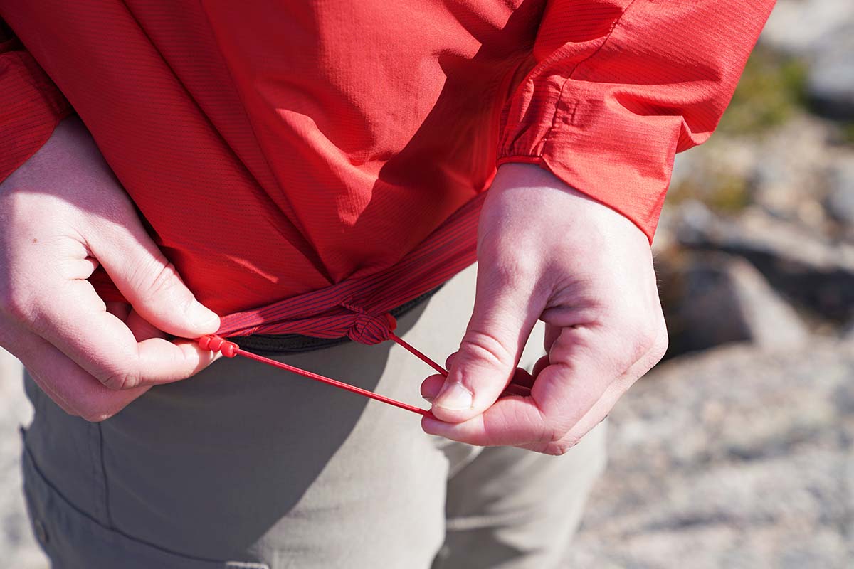 Windbreaker jacket (Patagonia Houdini Air waist cinch and fabric 2)