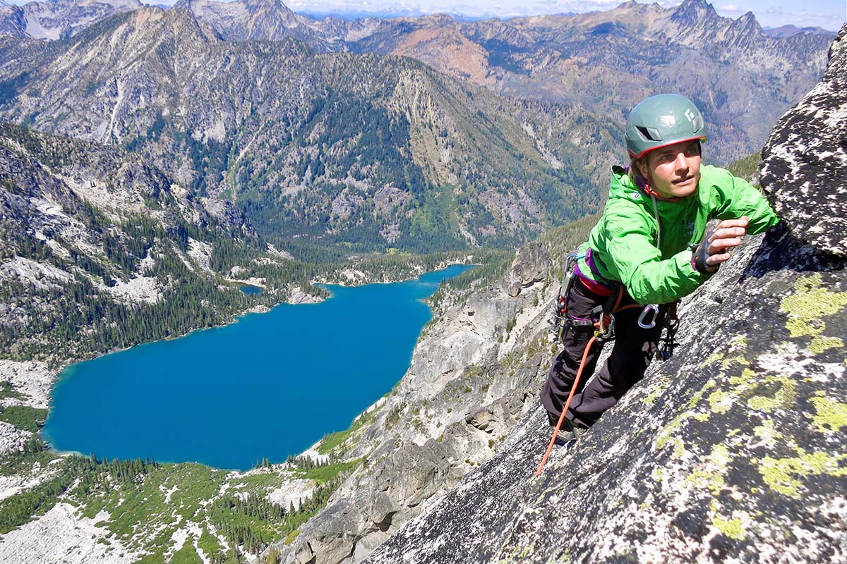 Windbreaker jacket (climbing in Arc'teryx Squamish Hoody)