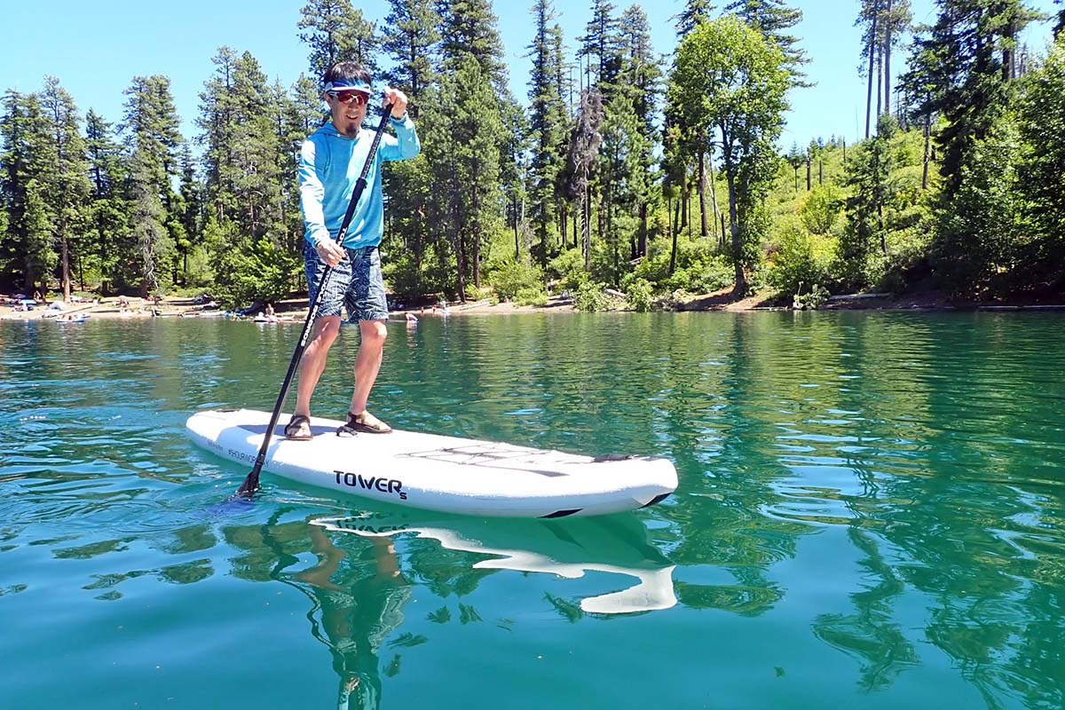 Tower All Around S-Class stand up paddle board (paddling in lake)