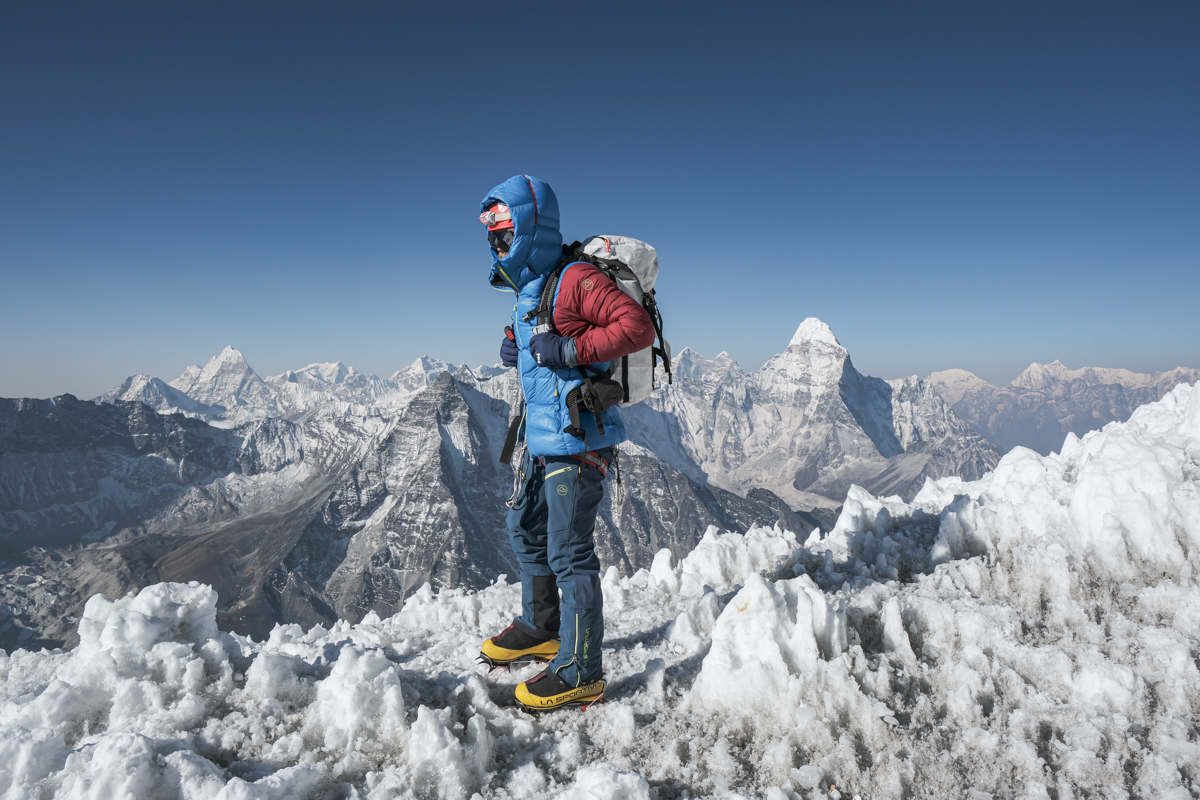 Testing the La Sportiva Supercouloir 1000 Men's Down Jacket on an ascent of Island Peak in Nepal