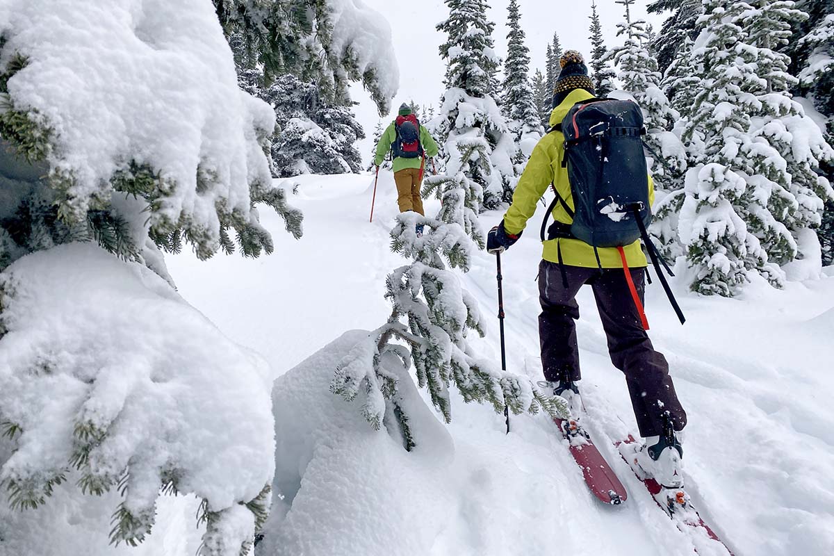 Ski touring with Arc'teryx Voltair and Black Diamond JetForce Pro