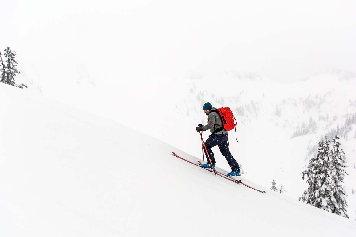 Salomon SLab MTN backcountry ski binding (skinning up)