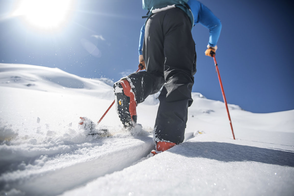 Backcountry skis (traveling uphill)