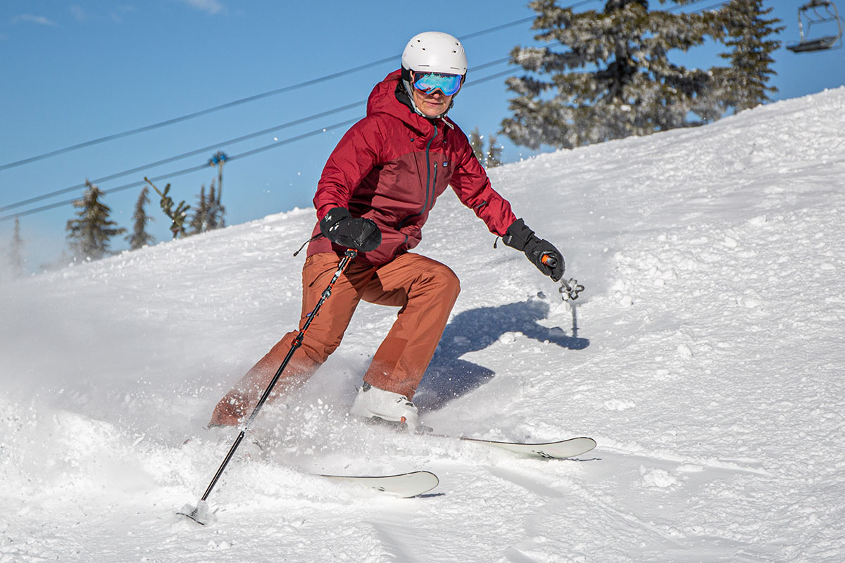 Ski apparel (skiing at resort in Patagonia Powder Town kit)