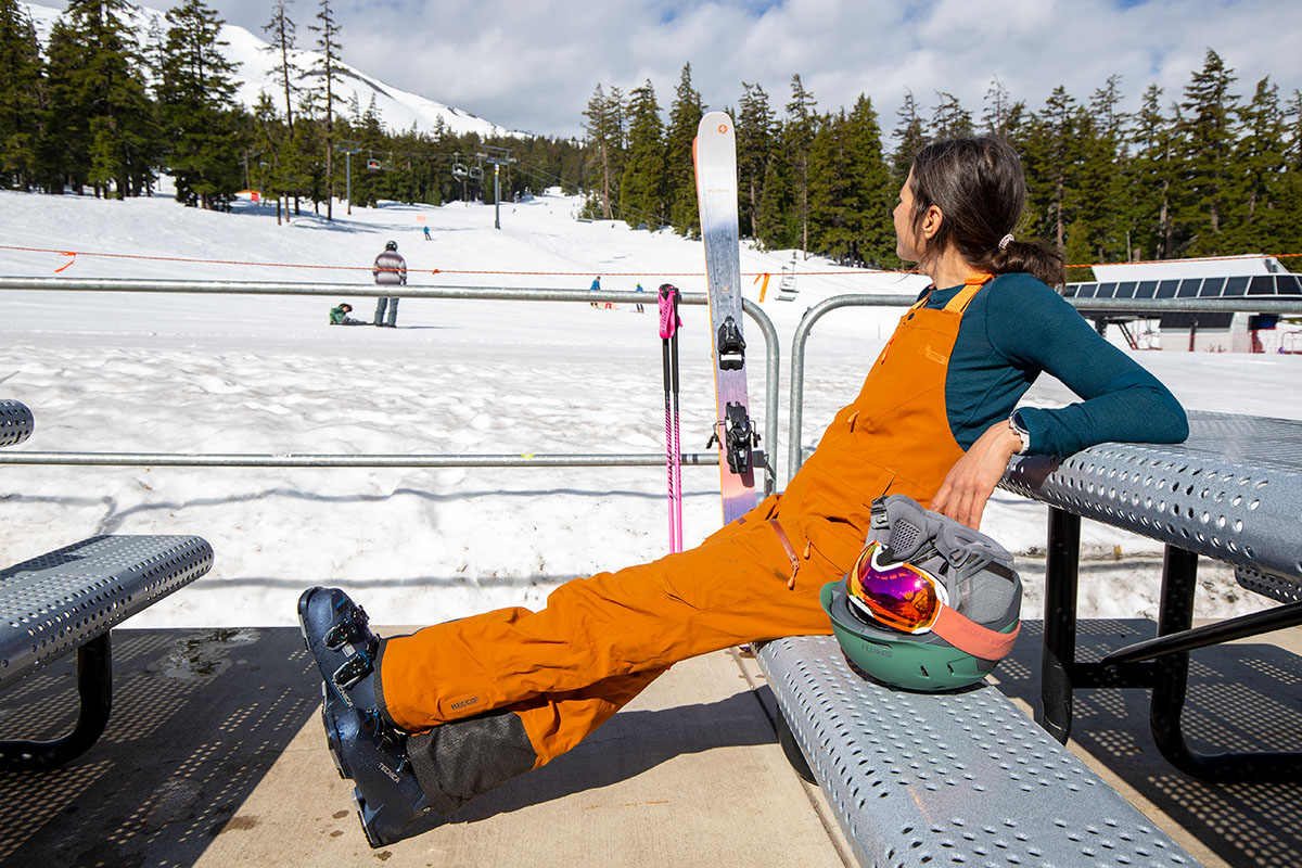 Budget ski gear (taking a break at lodge)