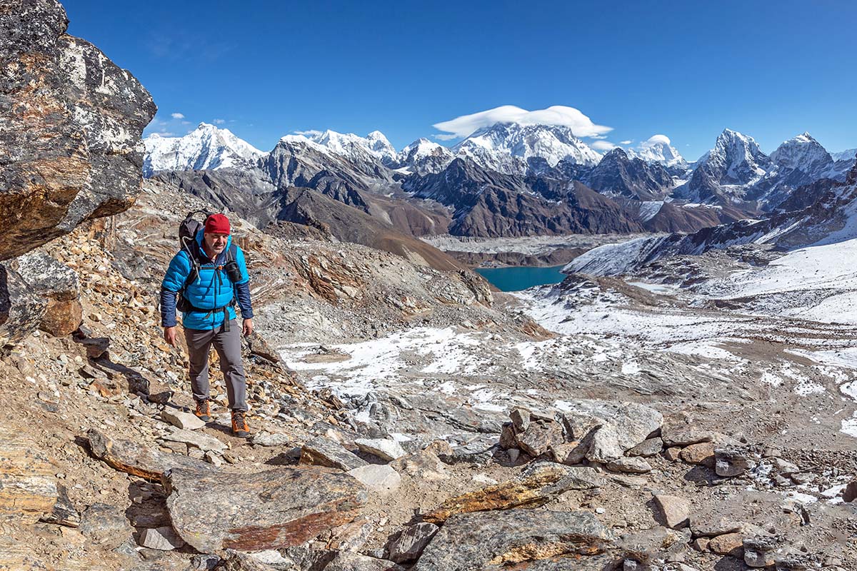 Norrona Falketind Down750 jacket (trekking in Nepal with backpack)