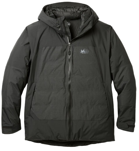 REI Co-op Stormhenge Down Hybrid hooded jacket (best down jackets)