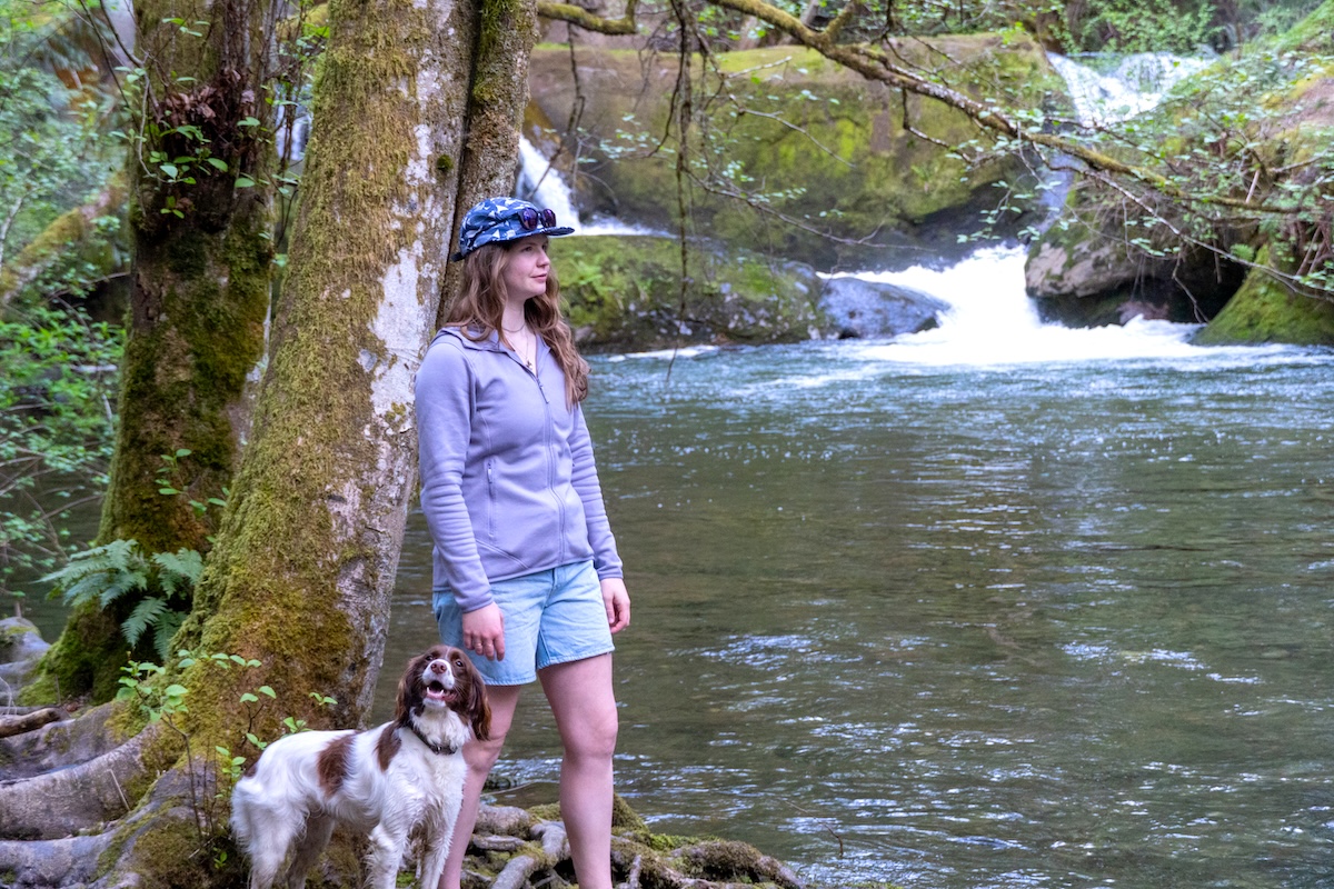 The Arc'teryx Kyanite Hoody out for an evening dog walk