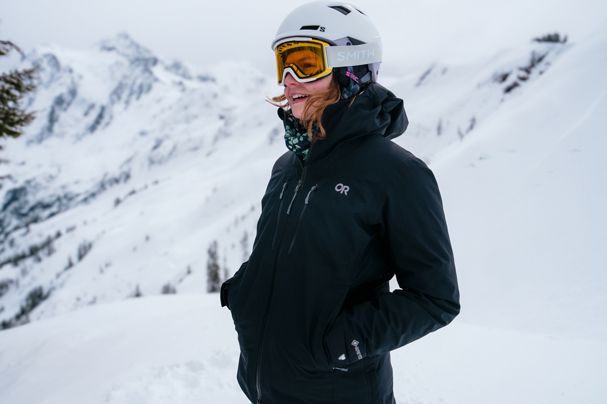 Hardshell jackets (wearing the Outdoor Research Headwall Gore-Tex 3L at the resort)