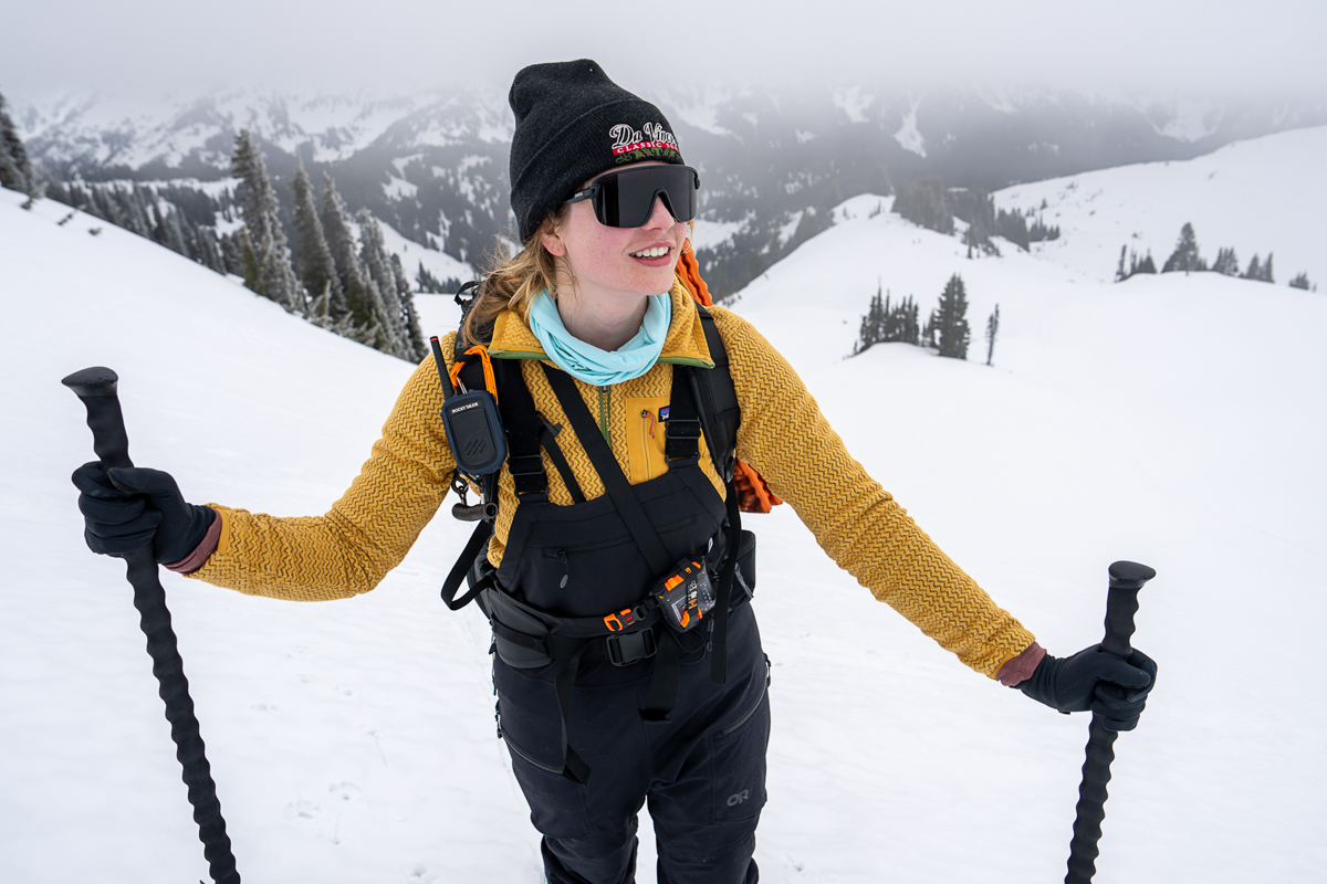 Midlayers (wearing the Patagonia R1 Air while skiing at Mount Rainier)