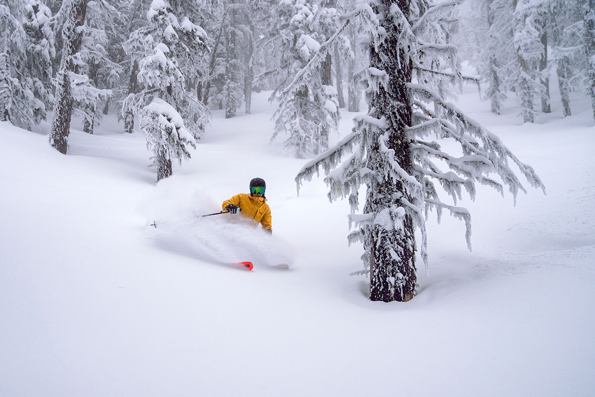 Powder skis (skiing in deep fresh snow)