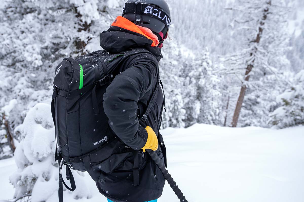 Black Diamond Dawn Patrol ski backpack (side profile)