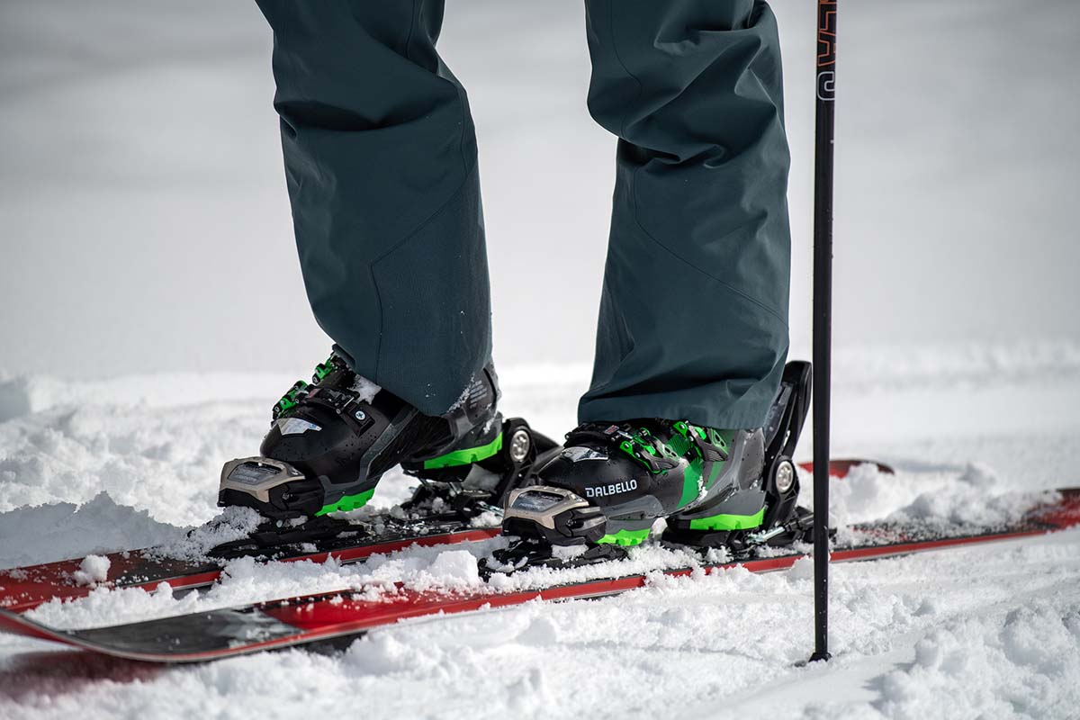 Stepping into ski binding