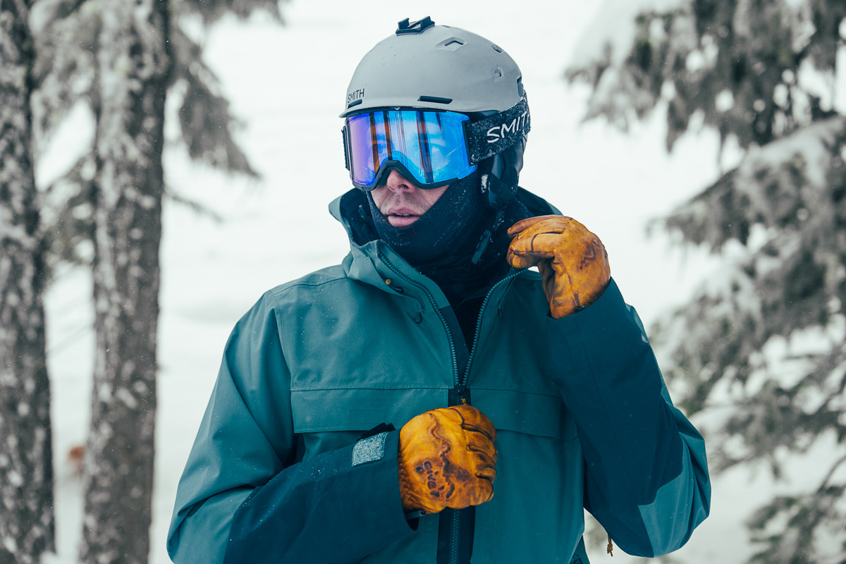 REI Co-op First Chair GTX (zipping up in snow)