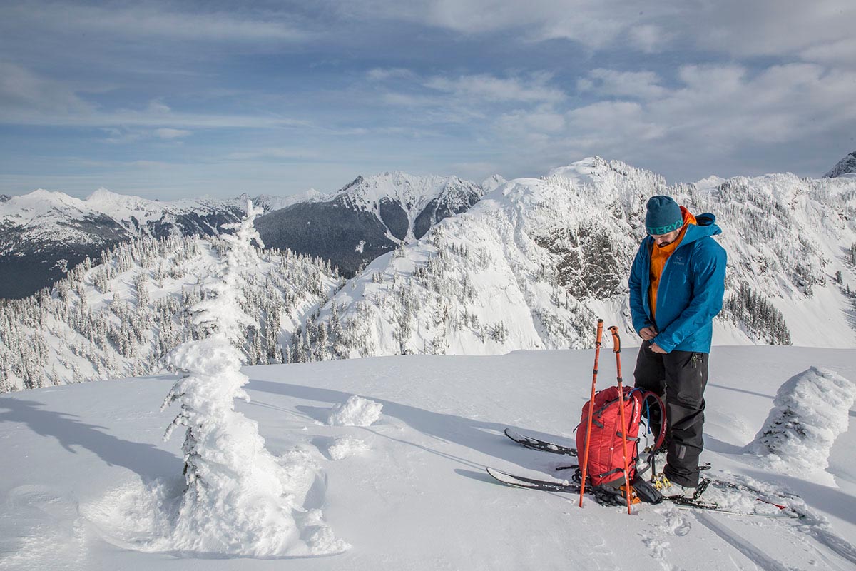 Ski jacket (Arc'teryx Alpha SV layering)