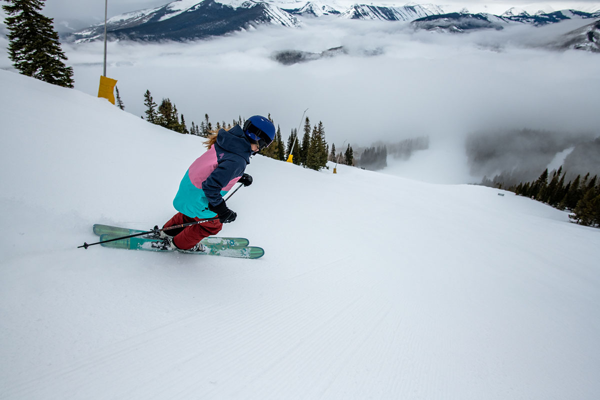 Ski jacket (Flylow Gear Lucy skiing in Crested Butte)