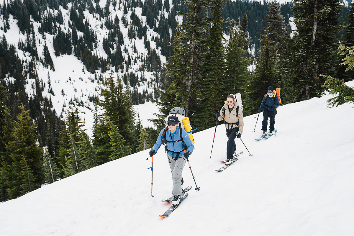 Ski poles (group skinning shot)