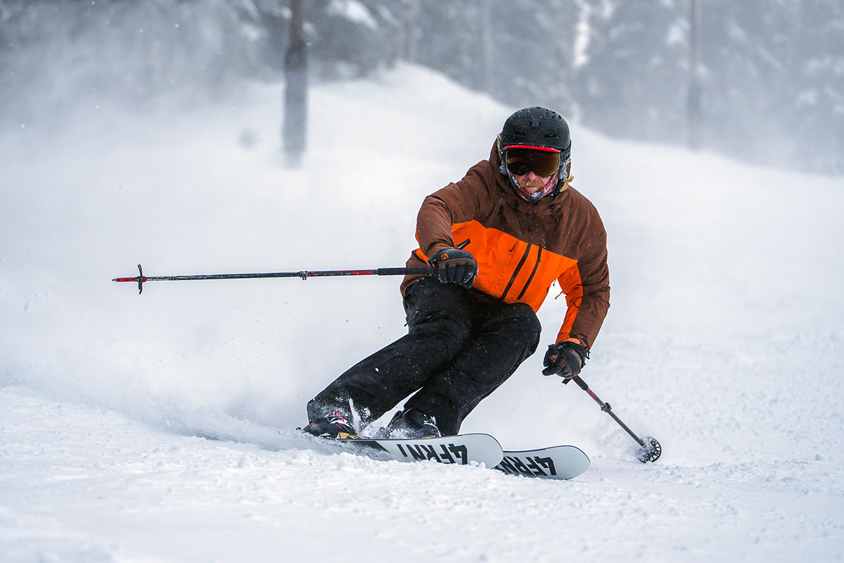 Ski poles (skiing light powder at resort)