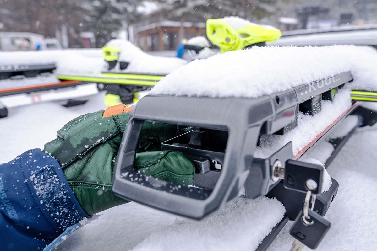 Kuat Racks Grip ski snowboard rack up close