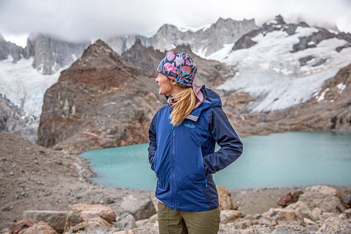 Standing in front of Laguna de los Tres (wearing Rab Kinetic Alpine 2.0)