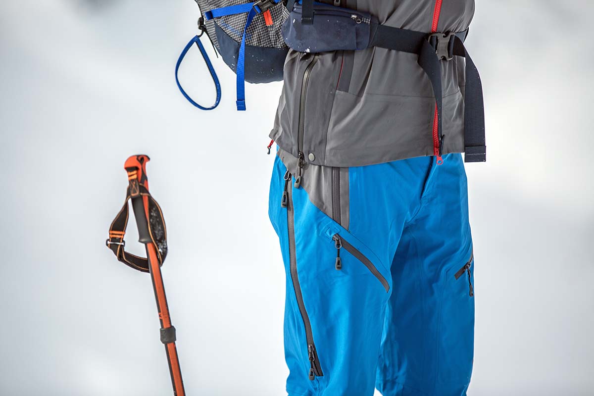 Snowboard pant (Outdoor Research Skyward II closeup)