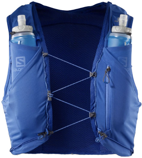 Unisex Trail Running Hydration Vest 5L Flask Holder - blue orange