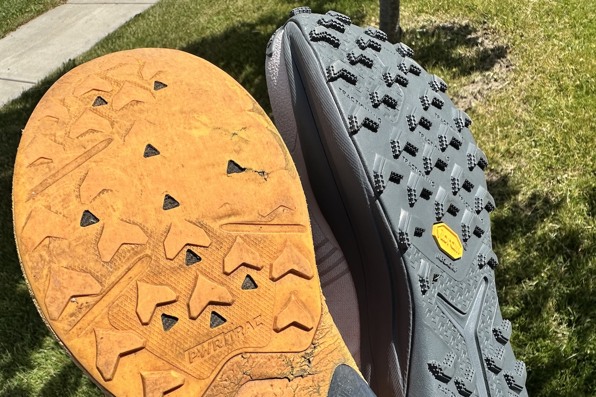 worn out trail running shoe traction 