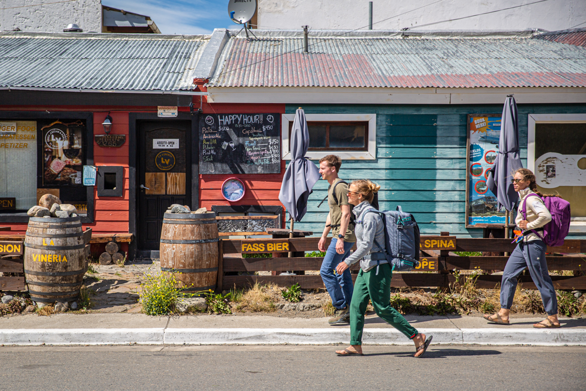 Men's Travel Pants (Testing travel pants in a town in Patagonia)