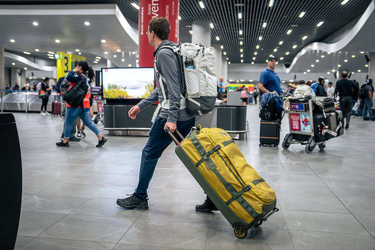 Travel backpack (wearing Matador GlobeRider at airport)