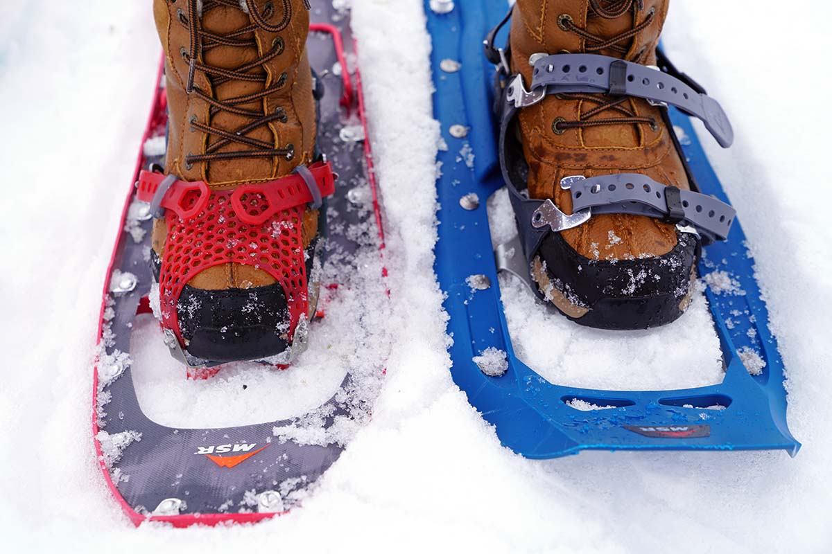 MSR Evo Trail and Lightening Ascent snowshoes comparison 2