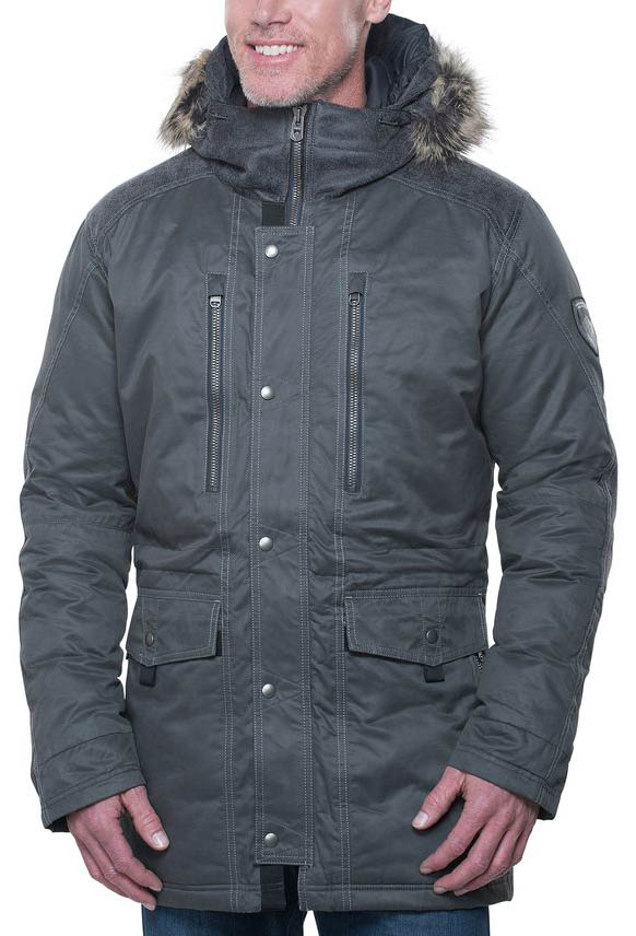 Zimaes-Men Ultra Lightweight Packable V-Neck Winter Parka Jacket Coat Outwear 