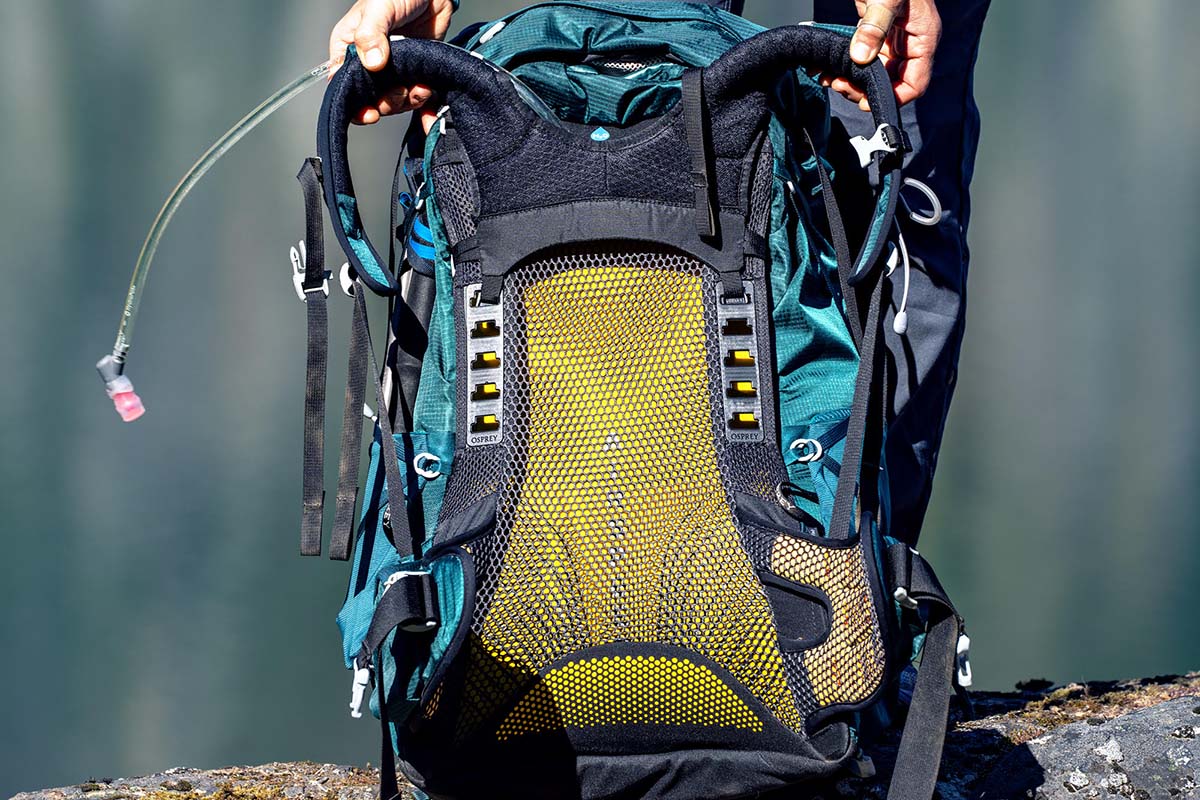 Osprey Eja 58 women's backpacking backpack (backpanel and adjustment ladder)