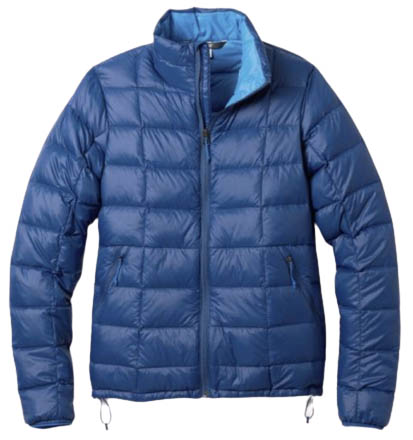 blue down parka