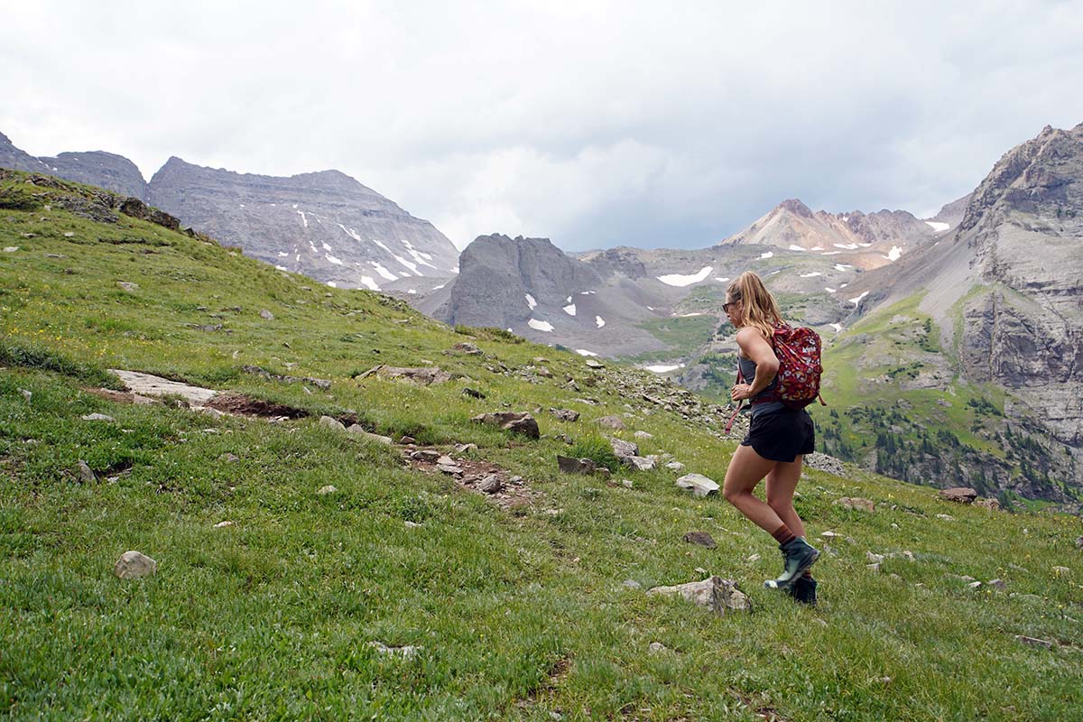 Hiking in running shorts (Blue Lake Mt. Sneffels)