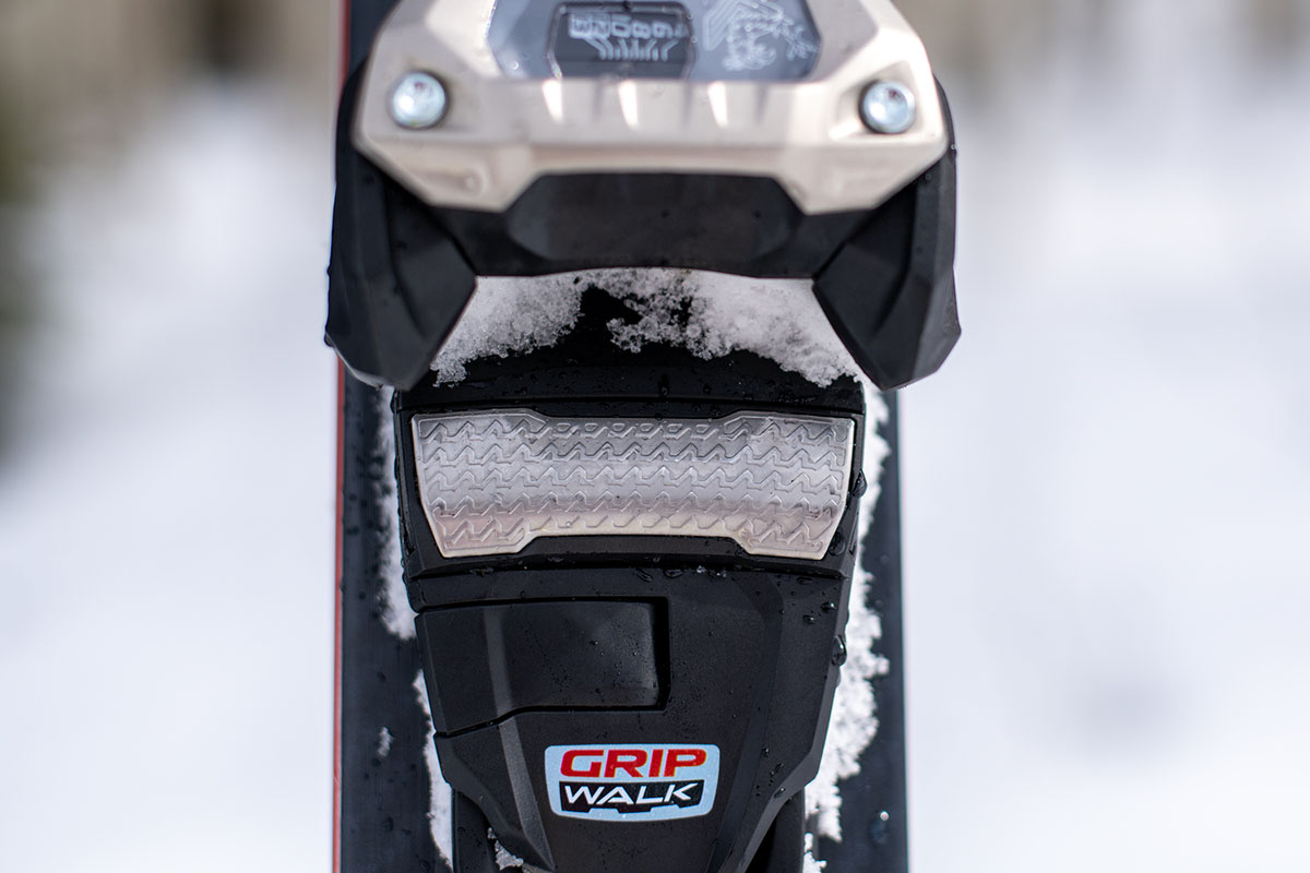 Women's ski boots (GripWalk logo closeup)