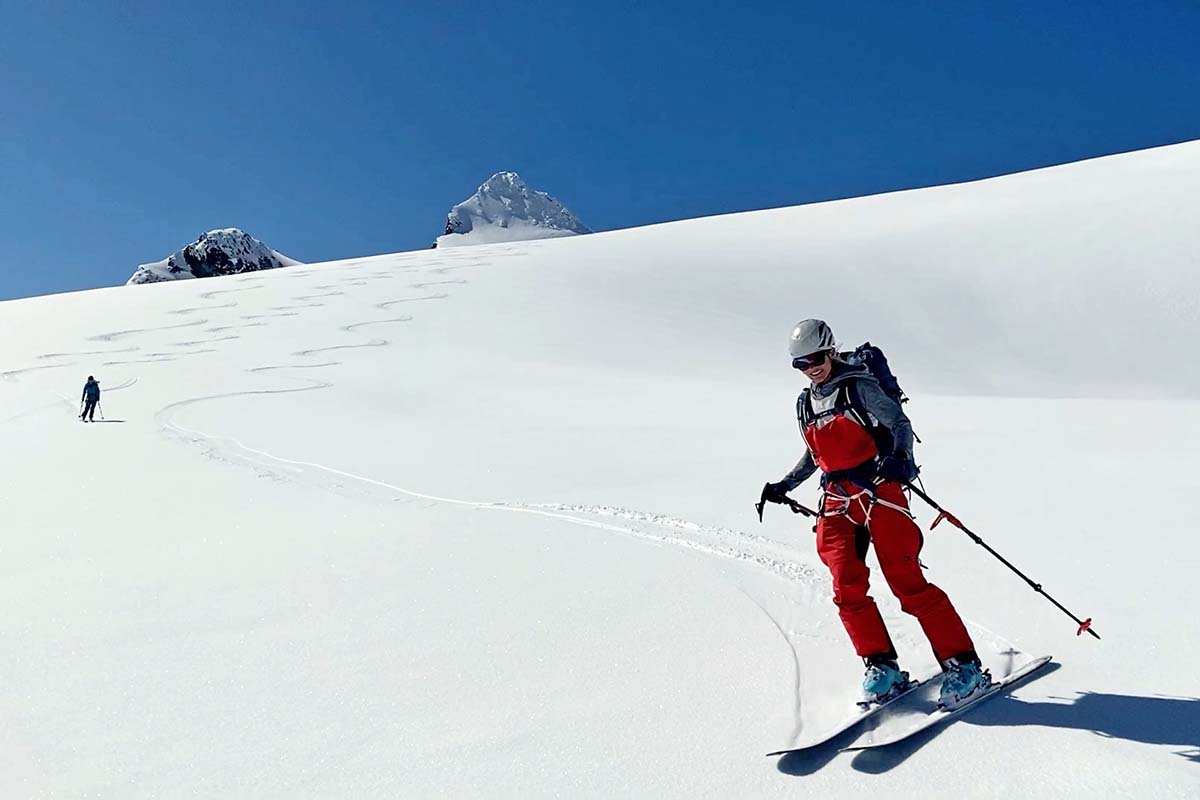 Skiing the McAllister Glacier (Outdoor Research Hemispheres Bibs)