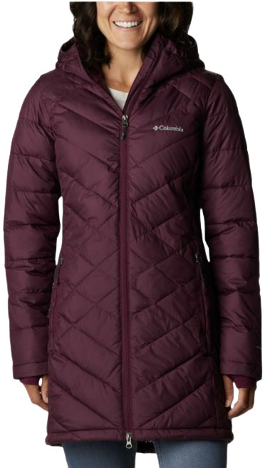 Columbia Heavenly Long Hooded Down Parka (maroon)