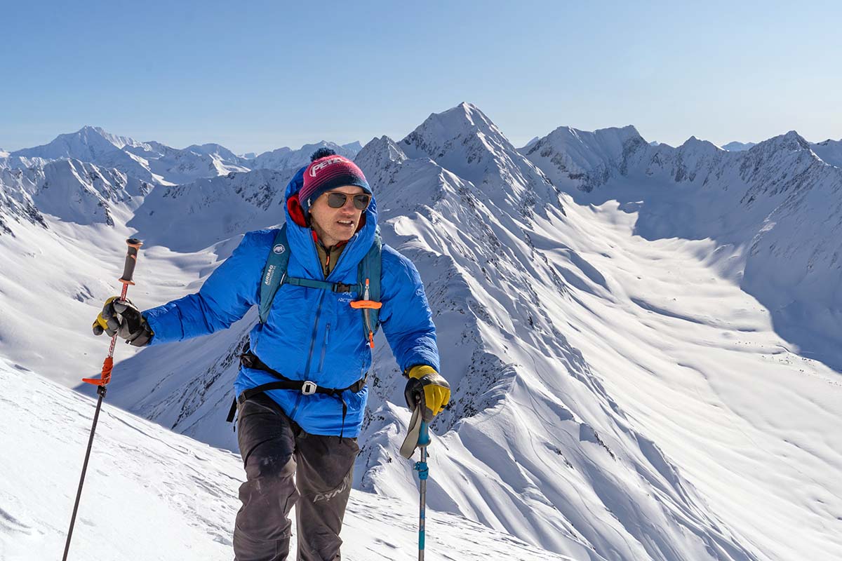 Arcteryx Alpha Lightweight Parka (skinning in Alaska backcountry)