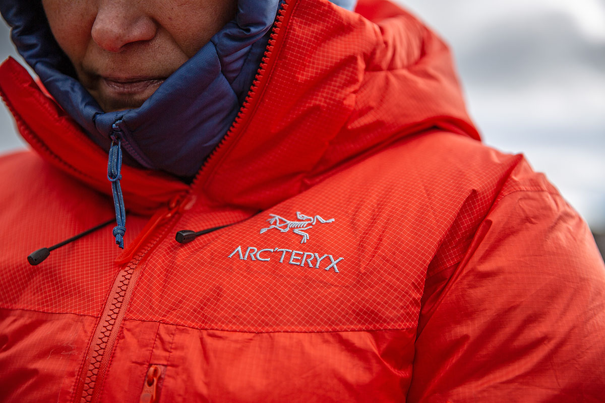 Arc'teryx Alpha Parka (logo closeup)