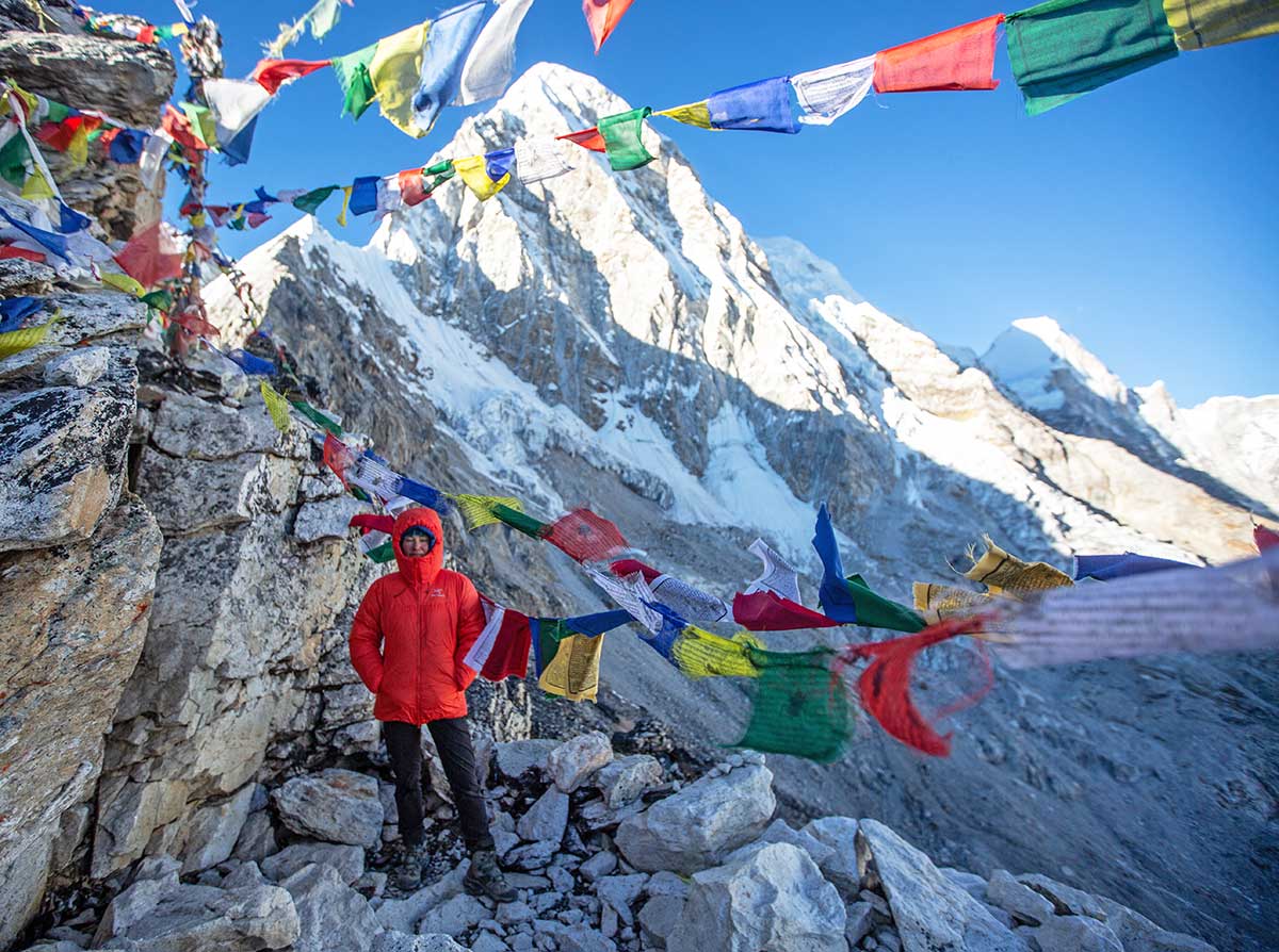 Arc'teryx Alpha Parka (standing in Nepal mountains)