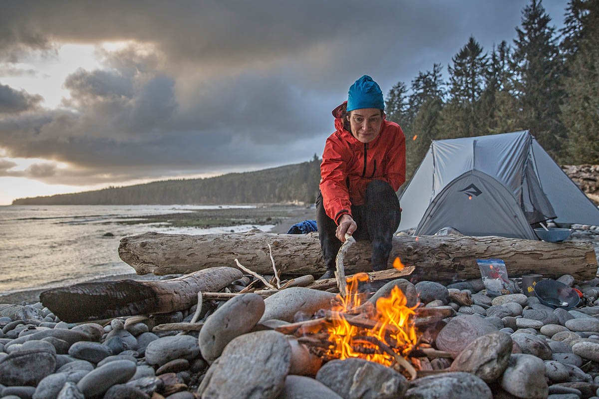 Arc'teryx Alpha SL Anorak (sitting by fire at camp)