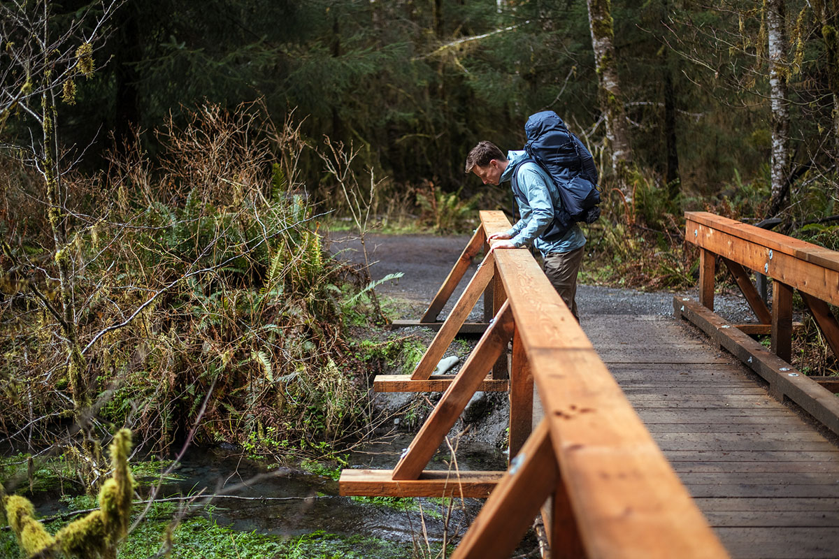 Arc'teryx Atom SL Hoody (looking over bridge)