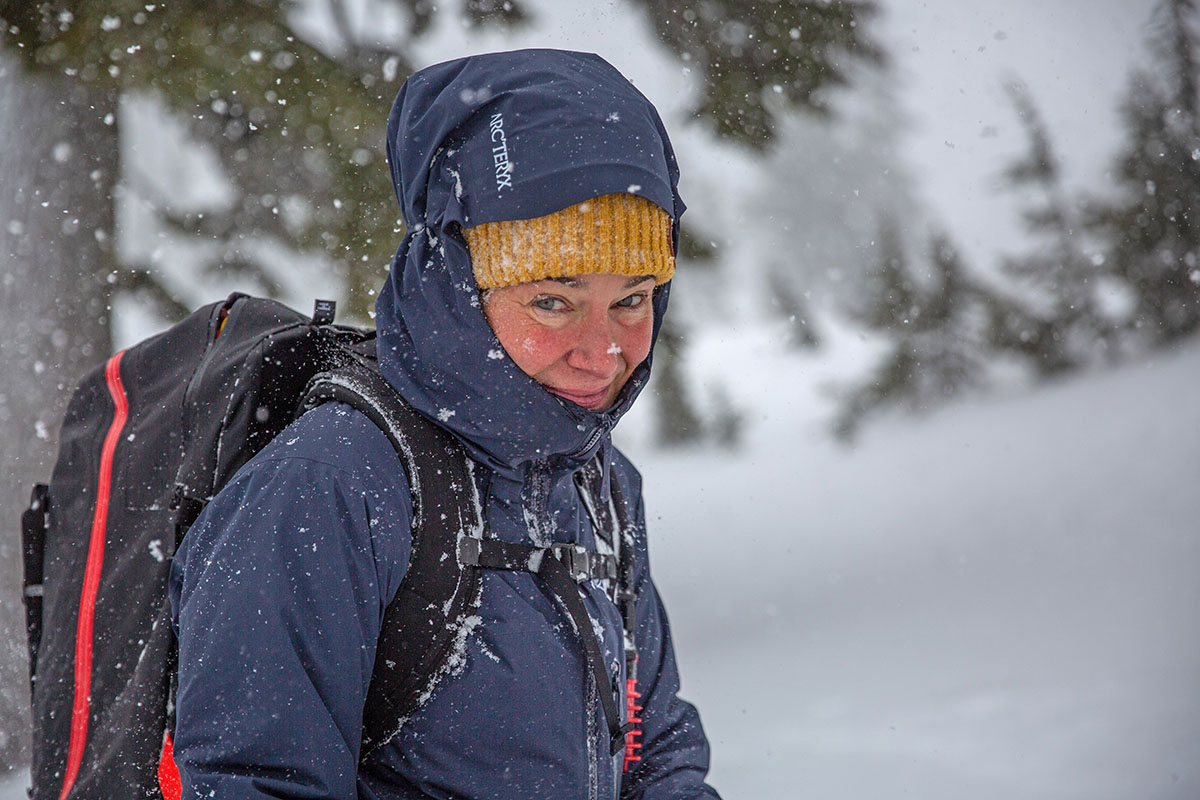 Arc'teryx Beta Insulated Jacket (hood on with snow falling)