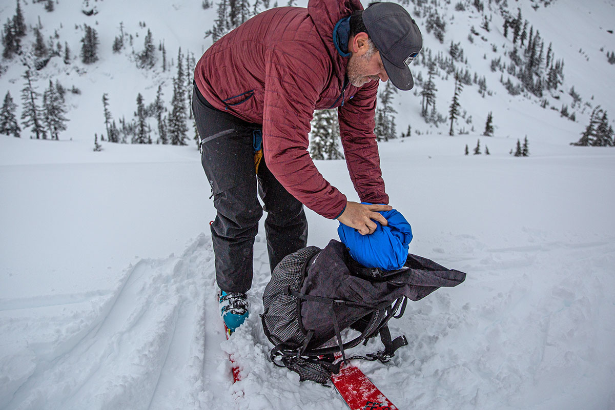 Arc'teryx Beta Insulated Jacket (stuffing into pack)