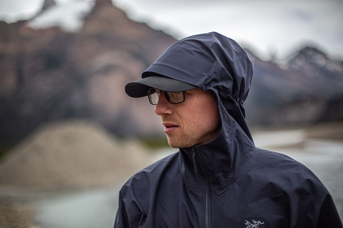 ​​Arc'teryx Beta Jacket (with hood on from side)